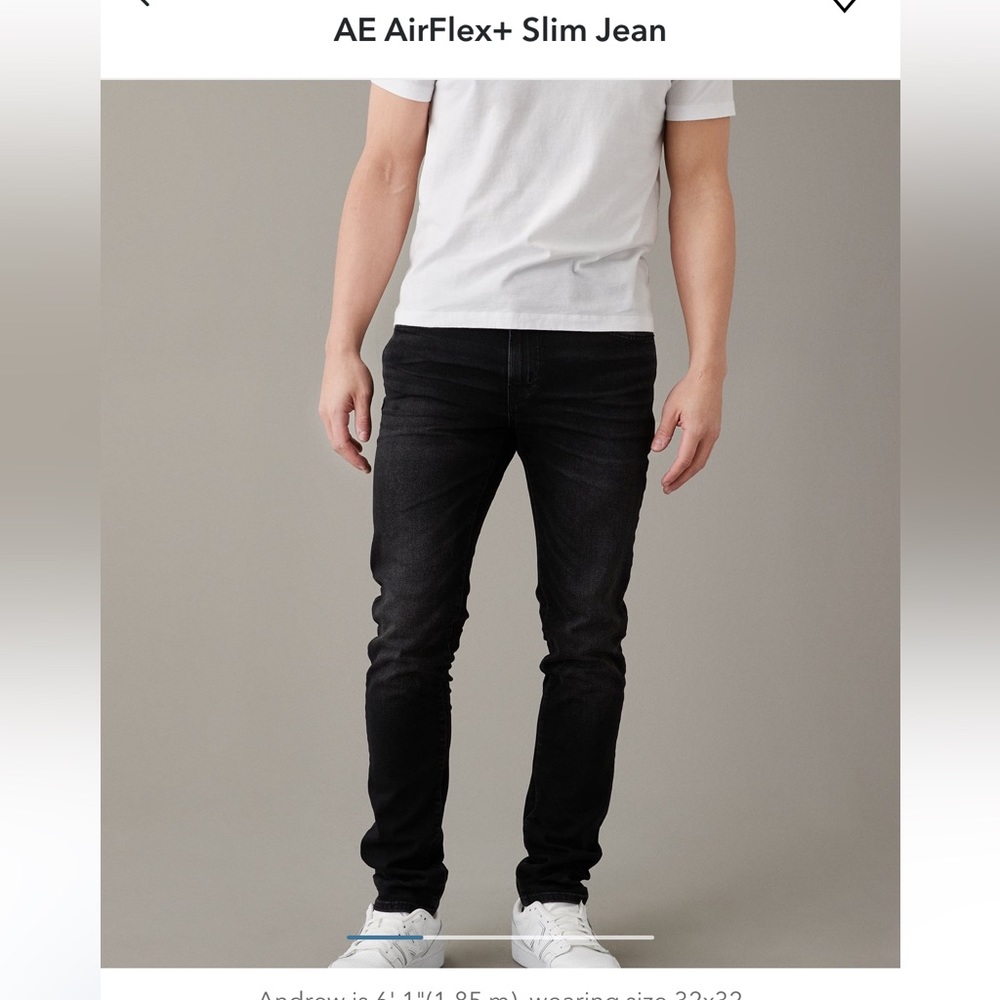 American eagle air flex+ slim black wash pant